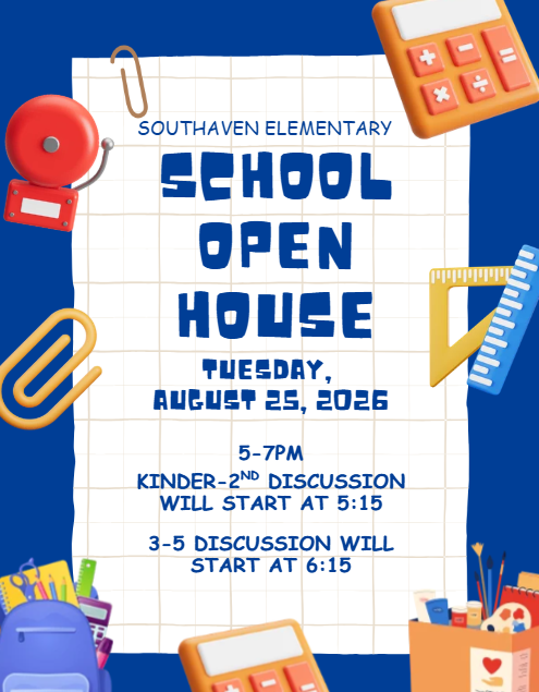 TUESDAY 8/25 from 5-7pm is our Open House night!  K-2 will do discussion at 5:15  3-5 will do discussion at 6:15