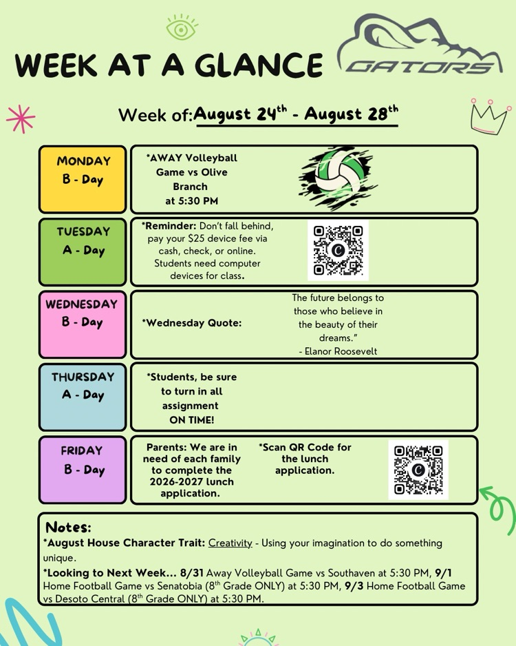 Here’s what’s happening at LCMS this week! (August 24th - August 28th).