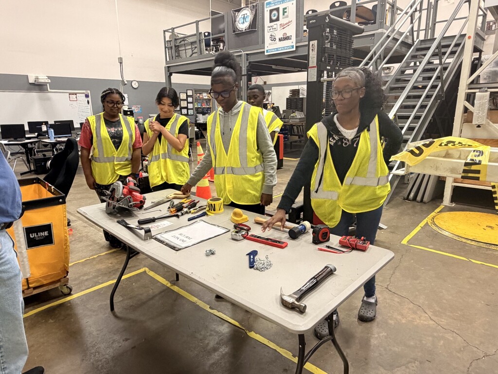 students learning about different tools