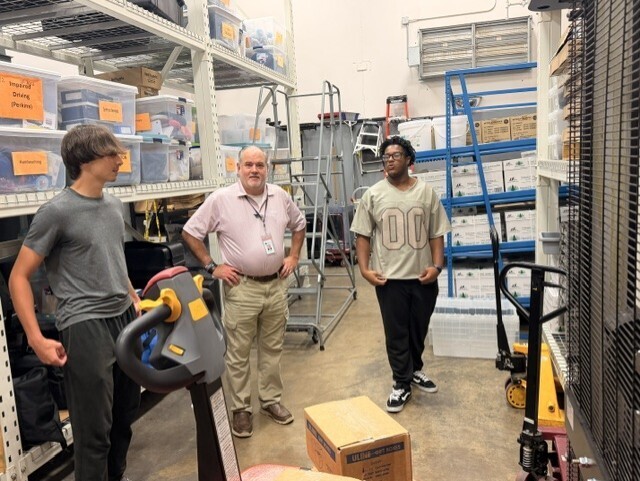 students giving program tour