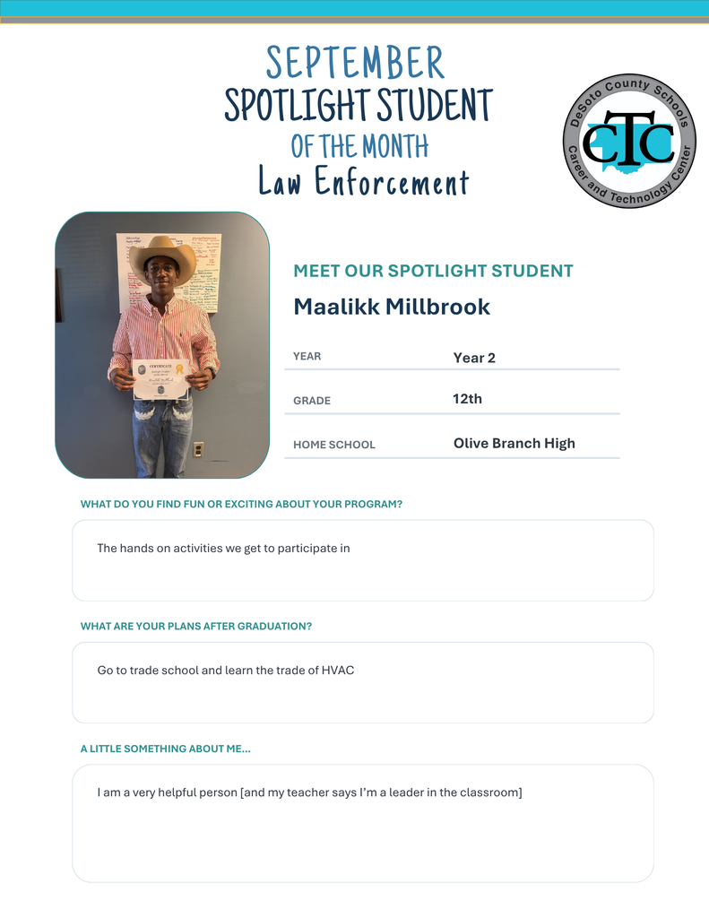 student of the month flyer