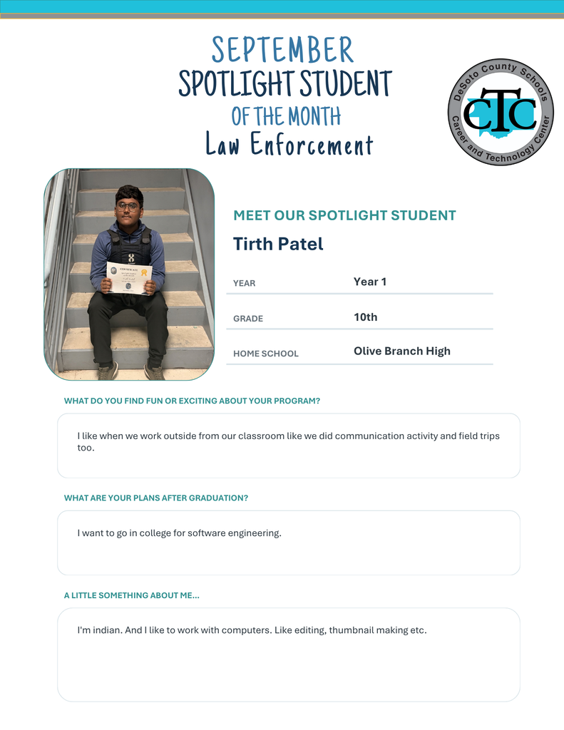 student of the month flyer