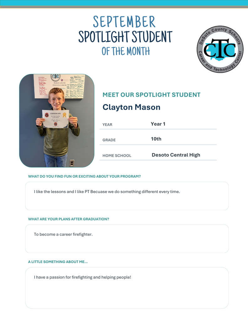 student of the month flyer