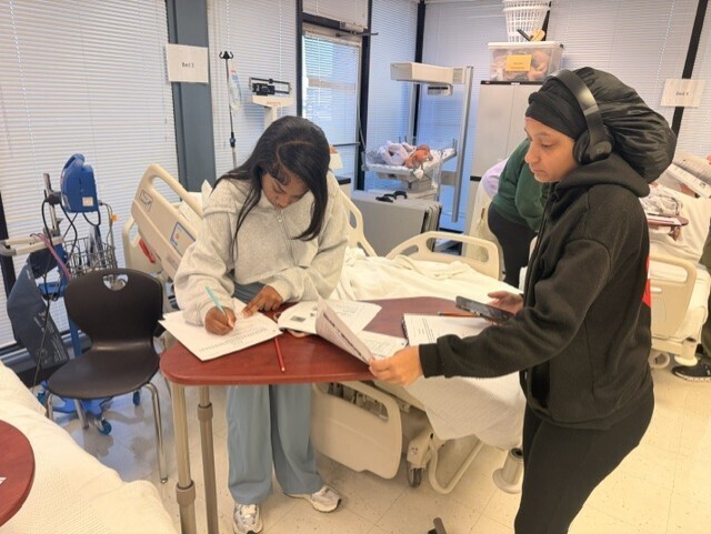 students in the lab