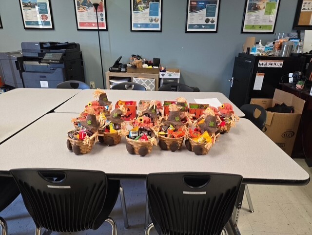treat baskets on table