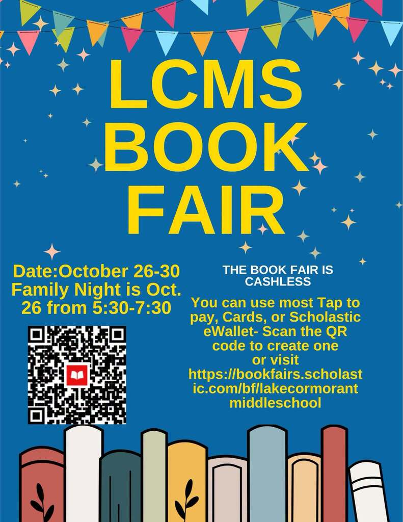 LCMS Book Fair  - October 26-30 - Cashless - Family Night is Oct 26 from 5:30 - 7:30