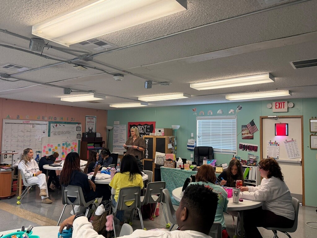 students with guest speaker