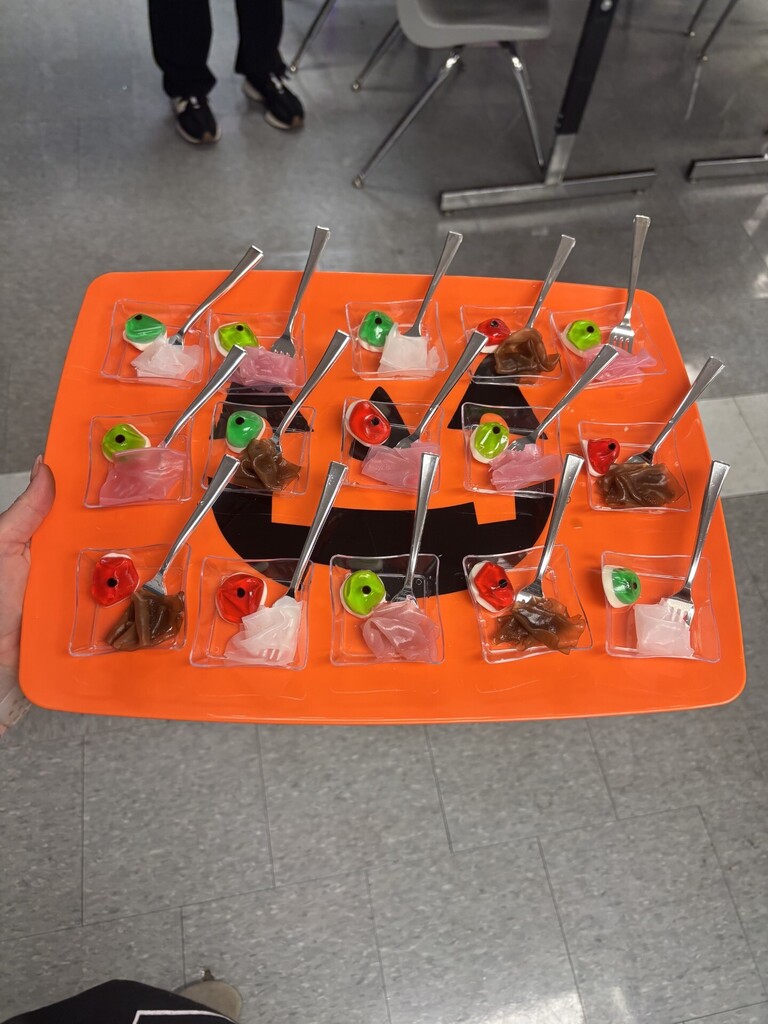 students trying edible skin