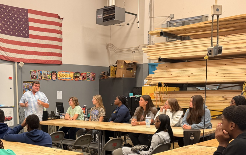 guest speaker talking to students