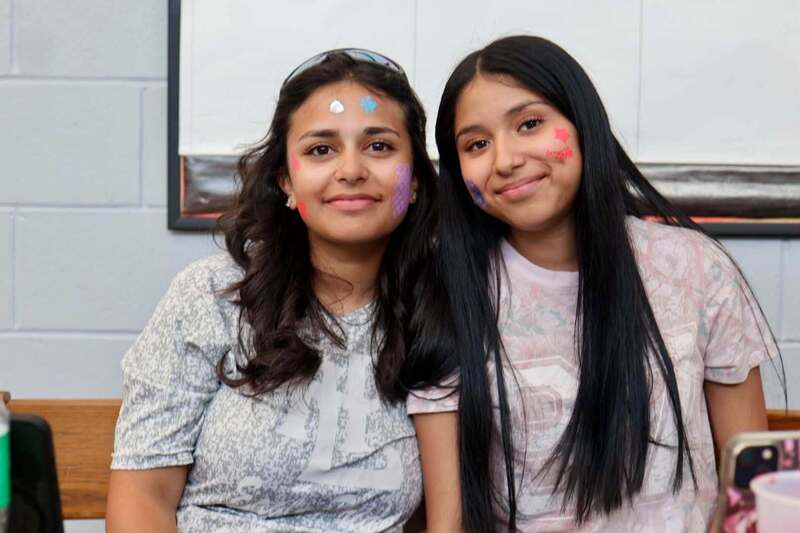students with face paint