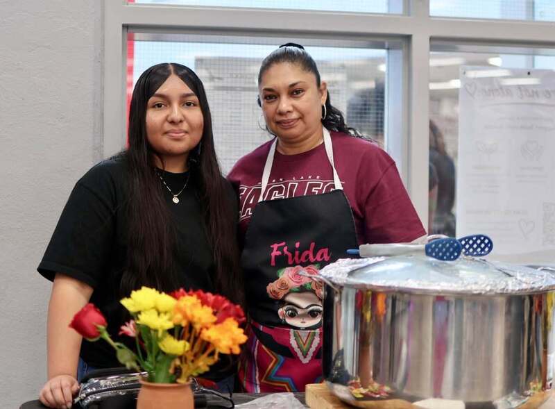 student with mom