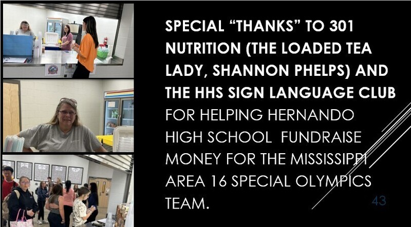 Special Thanks to 301 Nutrition and the HHS Sign Language Club for helping to sell the Loaded teas