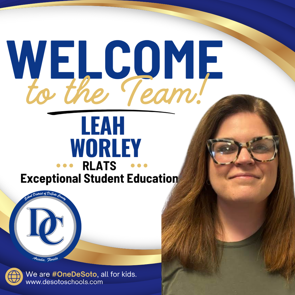 blue, white and gold graphic with "Welcome to the Team!" and  a photo of a woman wearing glasses 