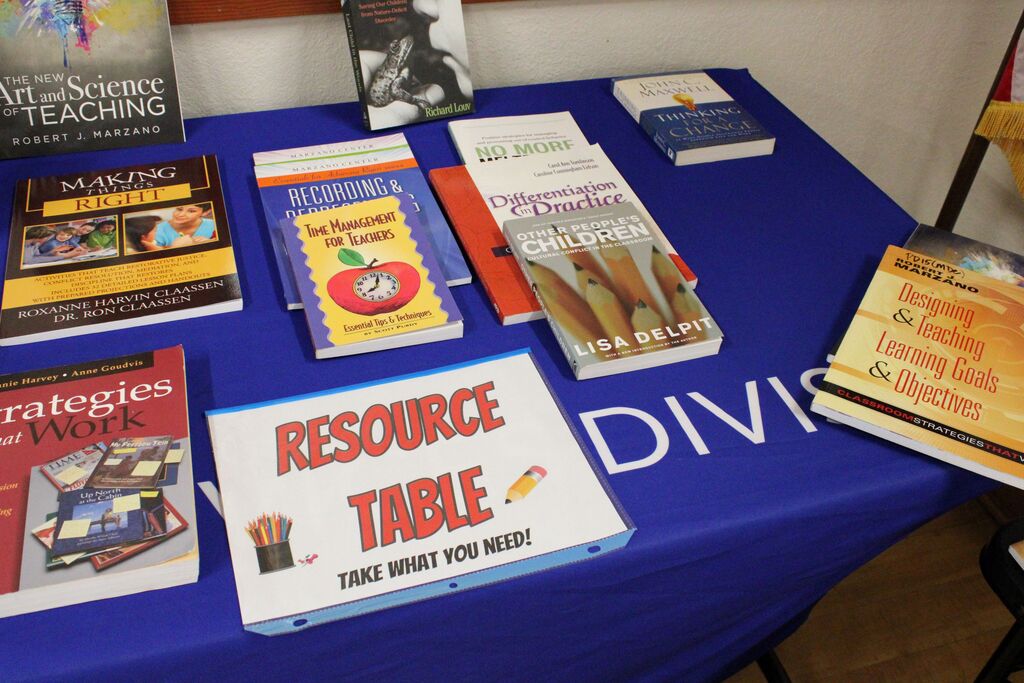 resource table with multiple books