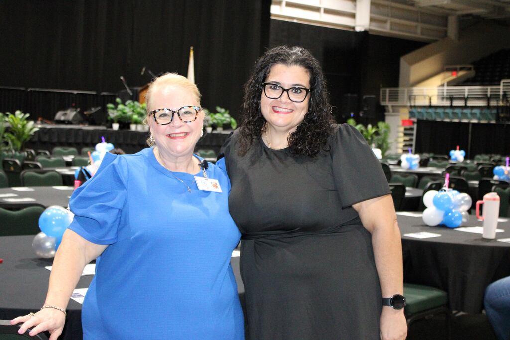 two women smiling
