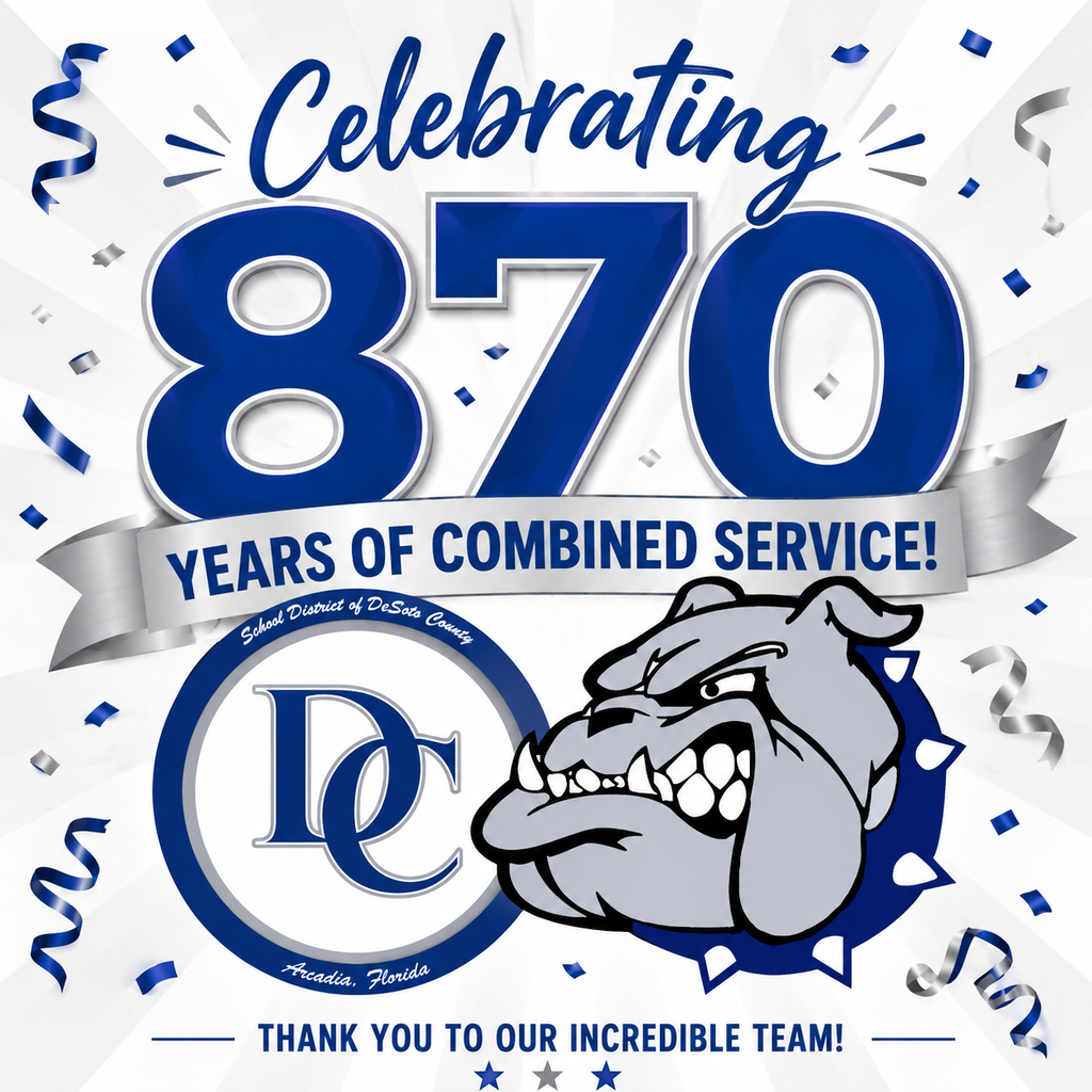 graphic with DC logo and bulldog "Celebrating 870 years of combined service"