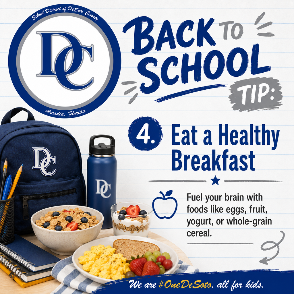 graphic with DC logo, "4. Eat a Healthy Breakfast" 