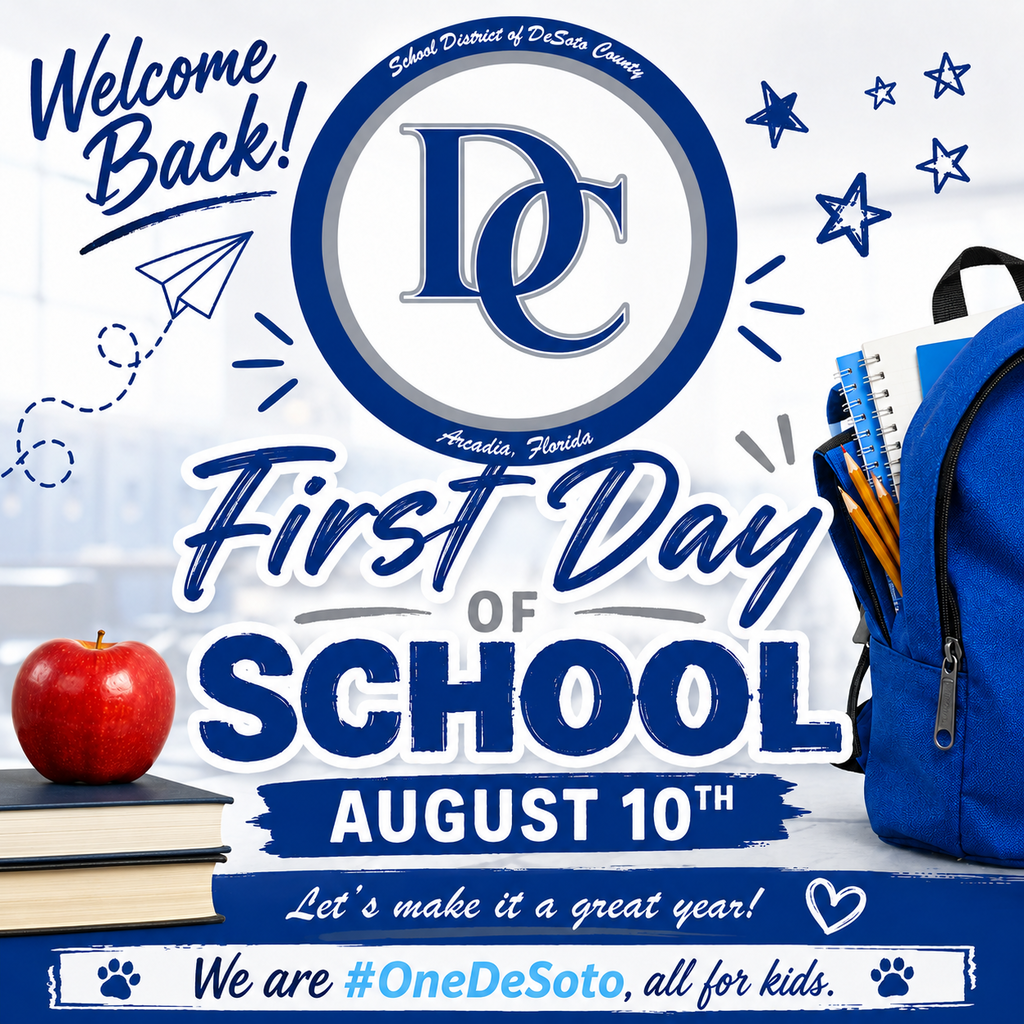 graphic "Welcome Back, First Day of School August 10th"