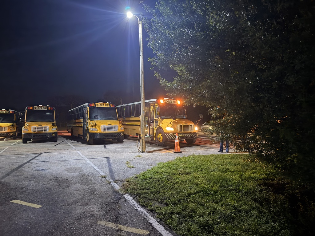 school busses in parking lot