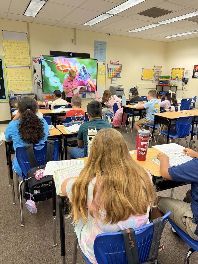 teacher teaching students in class