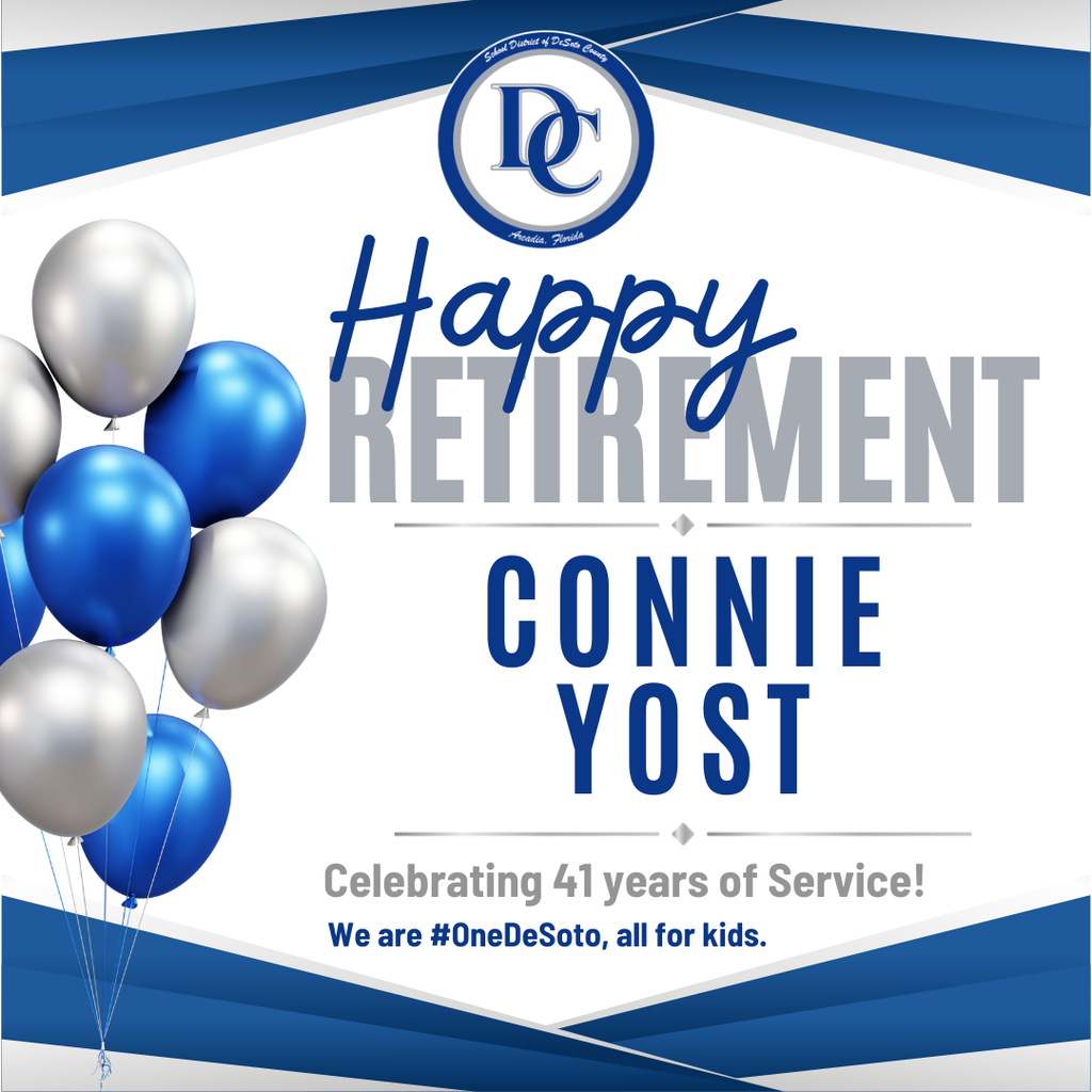 graphic "Happy Retirement Connie Yost"