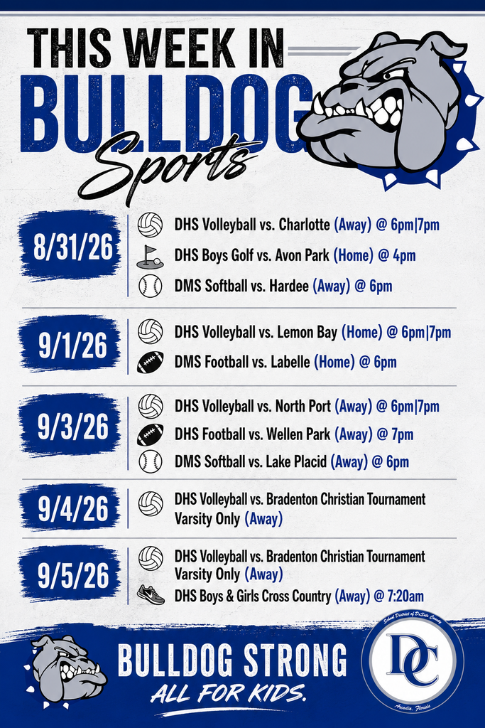 flyer This Week in Bulldog Sports, August 31, 2026 - September 5, 2026