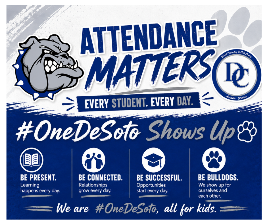 graphic: Attendance matters blue, white, grey