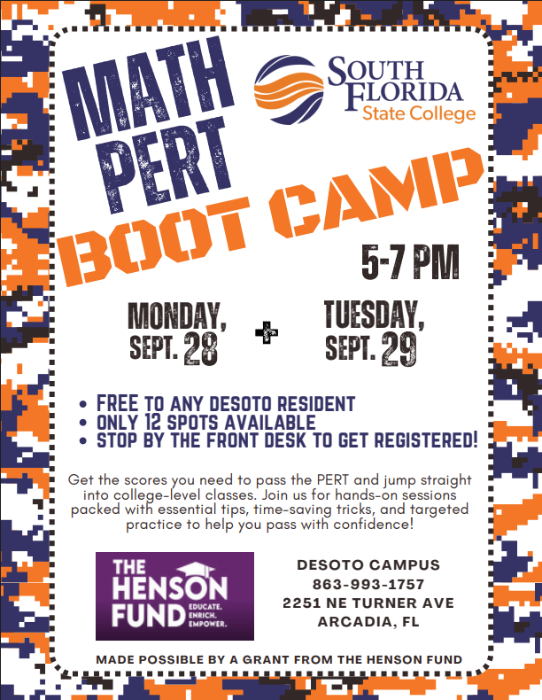 Math PERT Boot Camp Flyer 