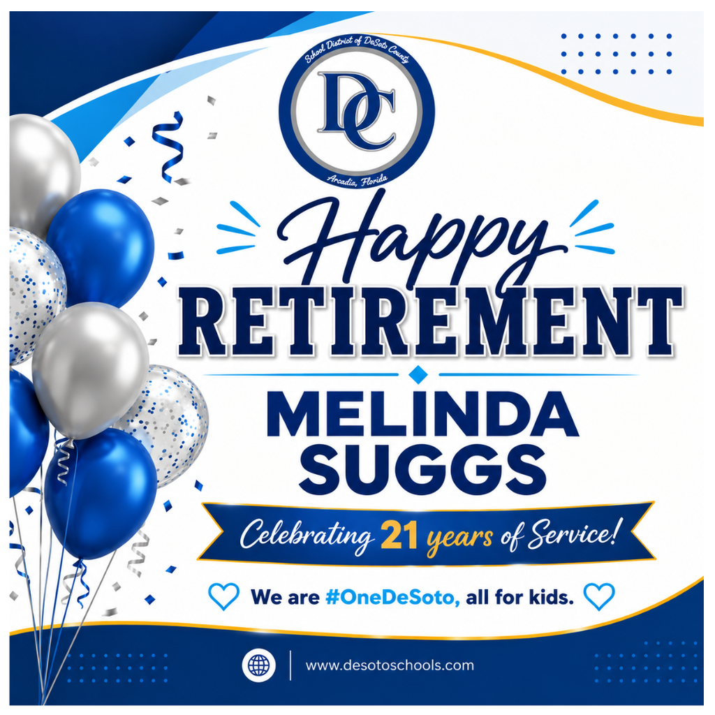 Happy Retirement Melinda Suggs with blue balloons