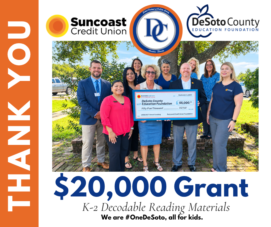 graphic: thank you $20,000 grant with a group of people smiling