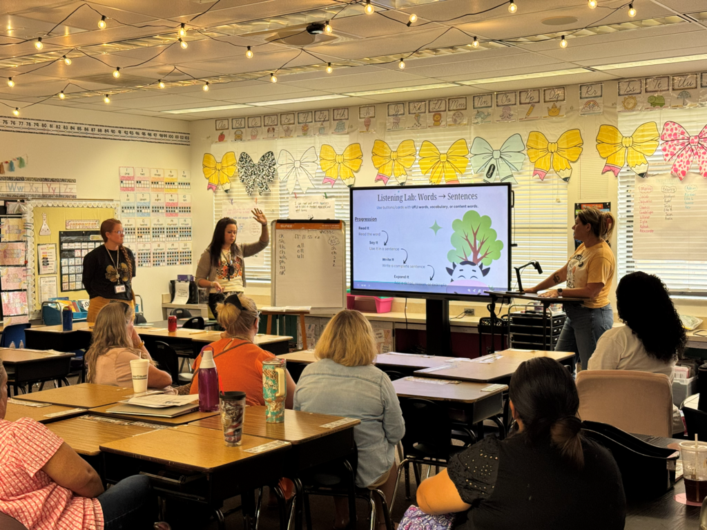 group of teachers in class for professional development