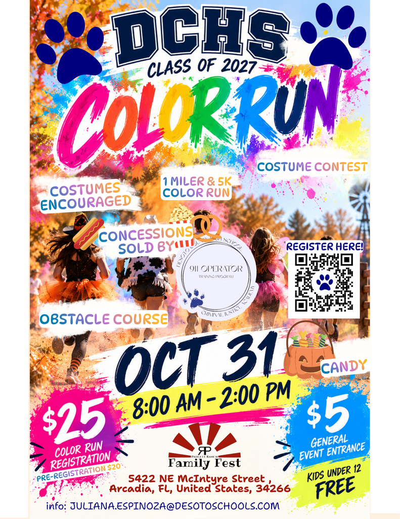 graphic "DCHS Class of 2027 Color Run"