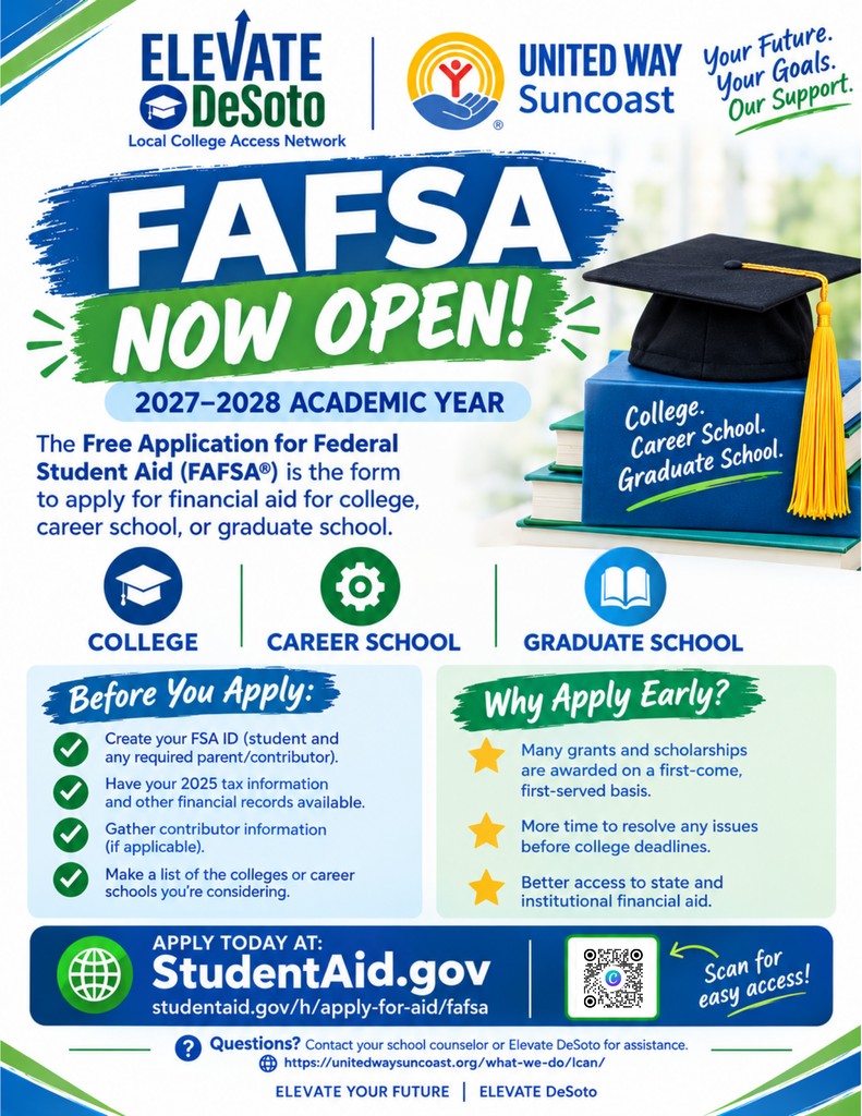 graphic "FAFSA Now Open! 27-28"