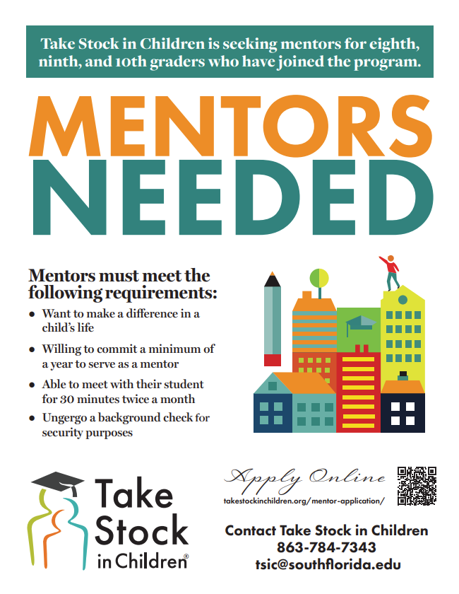 Take Stock in Children Students Mentors Needed 