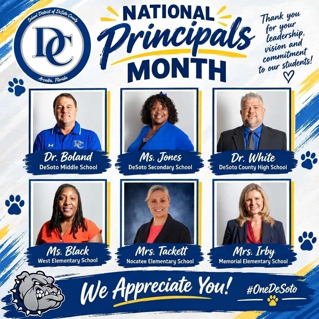National Principals Month with photo of 6 principals (male and female)