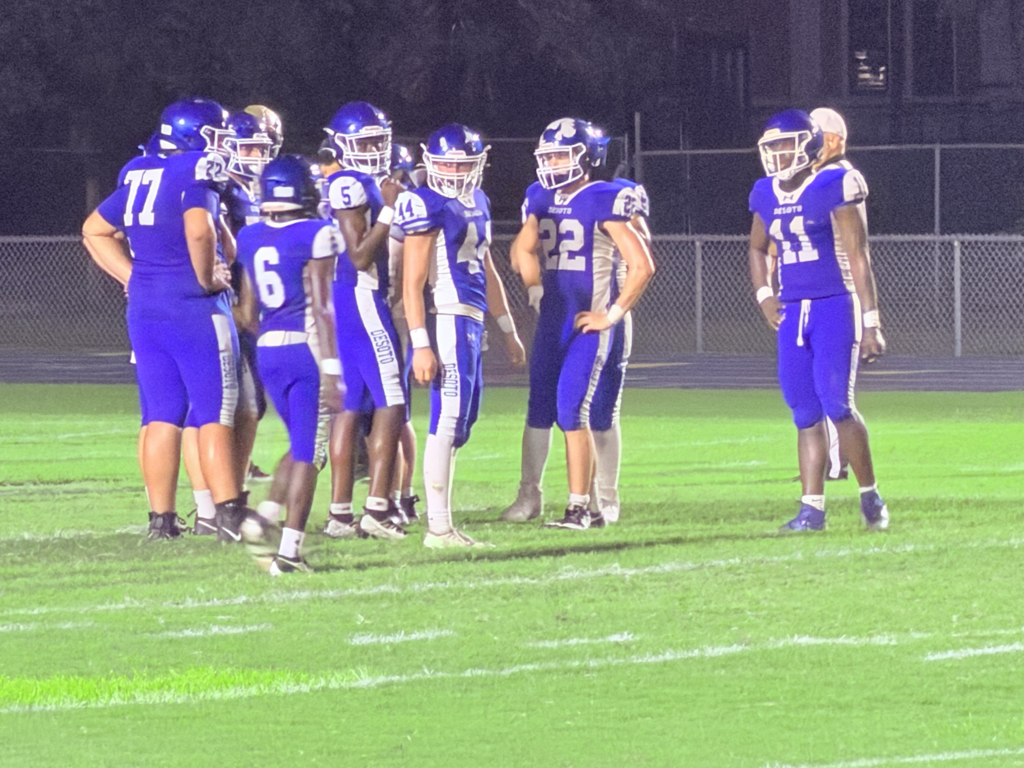 DHS Football team playing in the Homecoming game