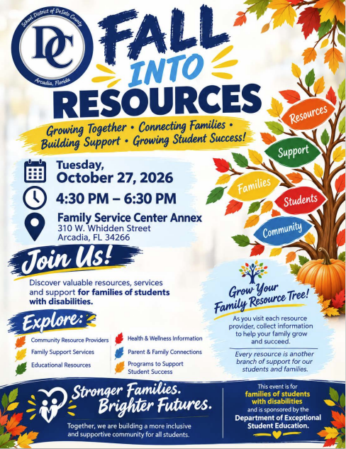 Fall Into Resources Flyer - October 27th 4:30pm-6:30pm