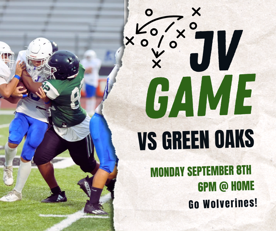 🏈 𝐉𝐨𝐢𝐧 𝐔𝐬 𝐟𝐨𝐫 𝐭𝐡𝐞 𝐉𝐕 𝐅𝐨𝐨𝐭𝐛𝐚𝐥𝐥 𝐆𝐚𝐦𝐞 𝐯𝐬. 𝐆𝐫𝐞𝐞𝐧 𝐎𝐚𝐤𝐬! 📍 𝐇𝐨𝐦𝐞 𝐆𝐚𝐦𝐞 𝐬𝐭𝐚𝐫𝐭𝐢𝐧𝐠 𝐚𝐭 𝟔:𝟎𝟎 𝐏𝐌