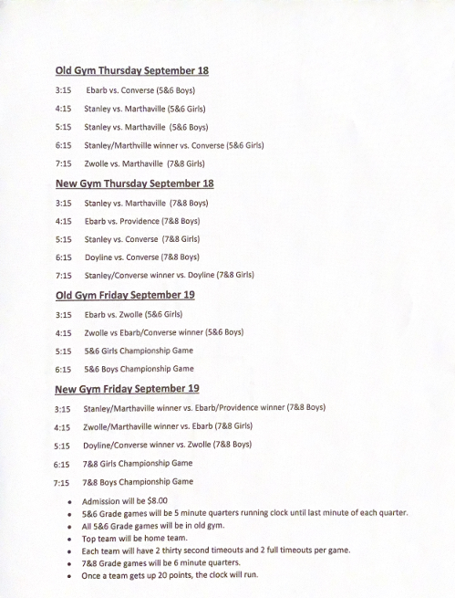 Main Schedule