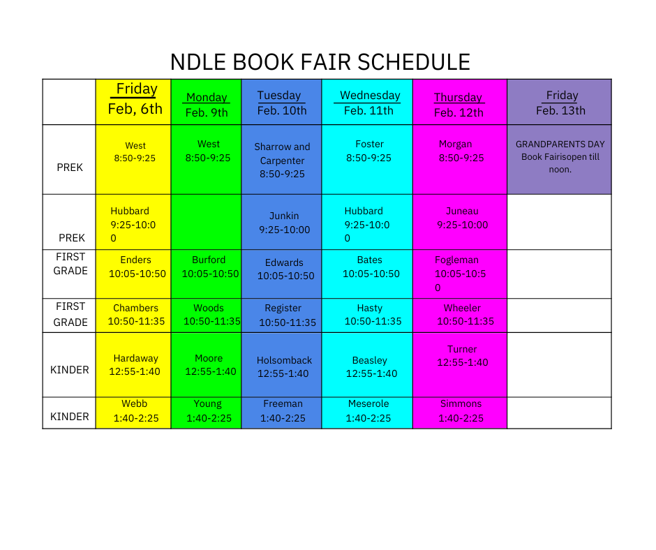 book fair schedule