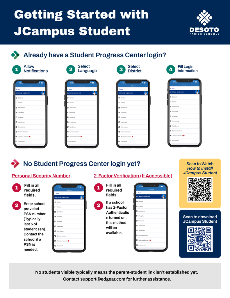 Getting Started with JCampus Student App Instructions