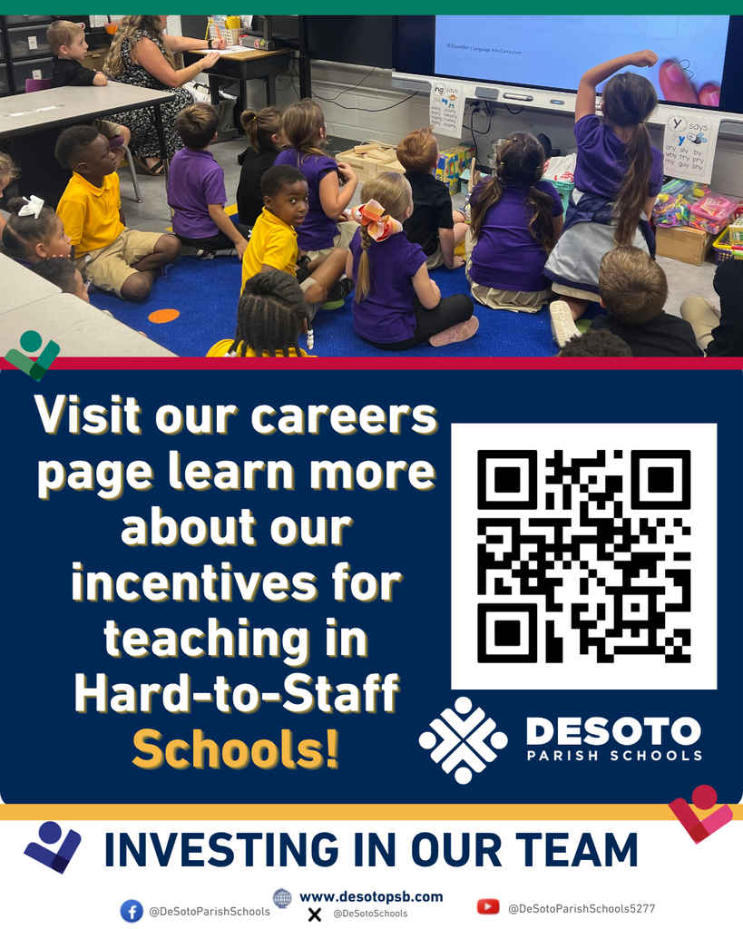 An advertisement features young students in a classroom, text, and a QR code. The text invites visitors to learn more about teaching incentives.