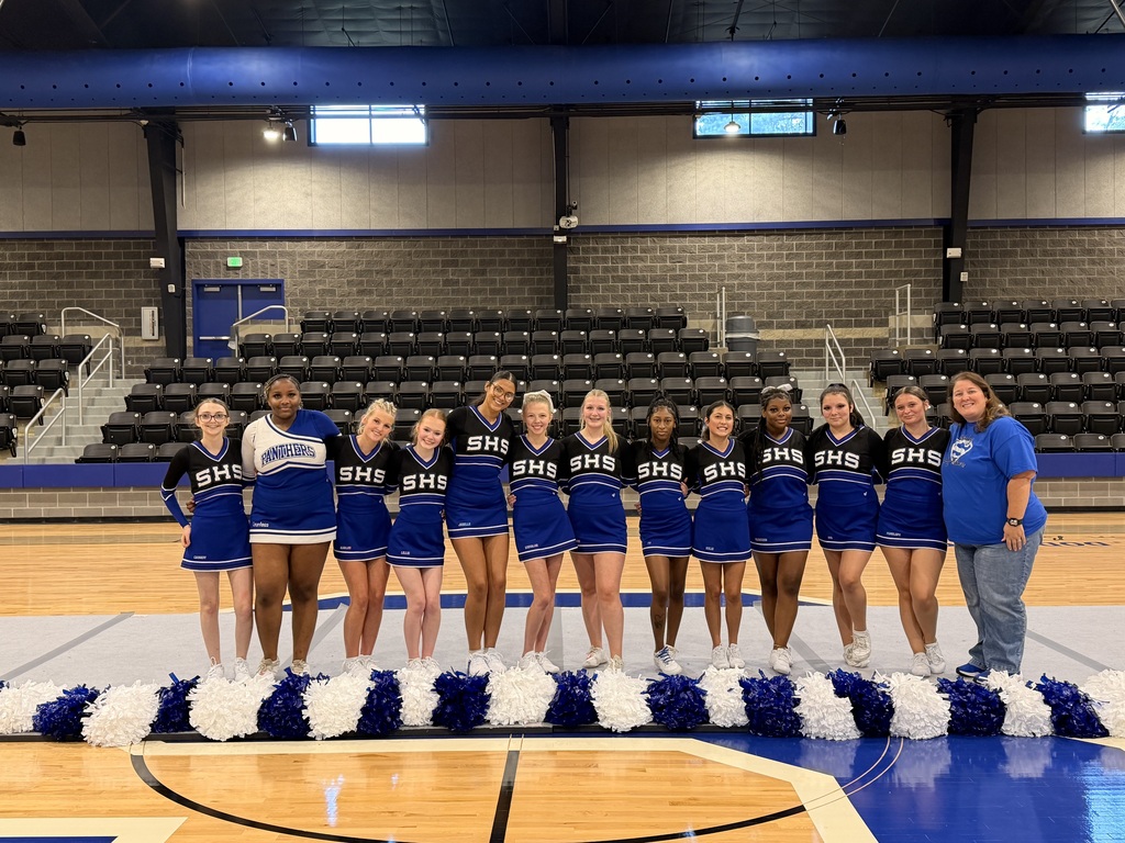 SHS Varsity Cheer Team with Coach