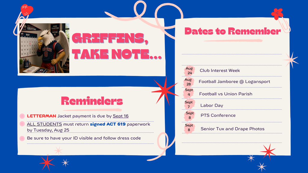 Dates to Remember: Club week, Jamboree (Friday)