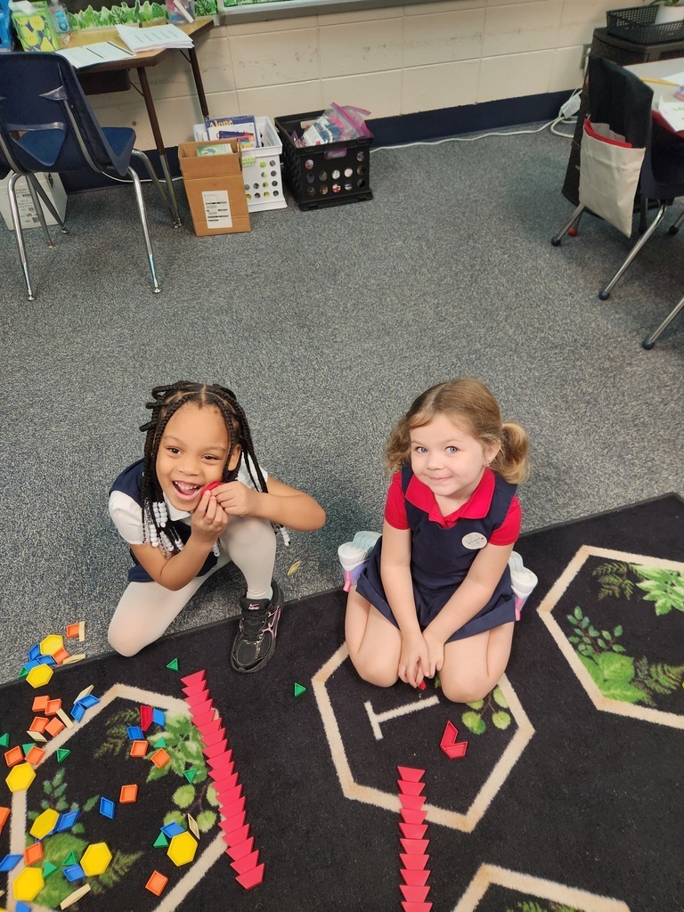 Two young girls sitting on a floor, playing with colorful blocks. The floor is covered with a rug.
