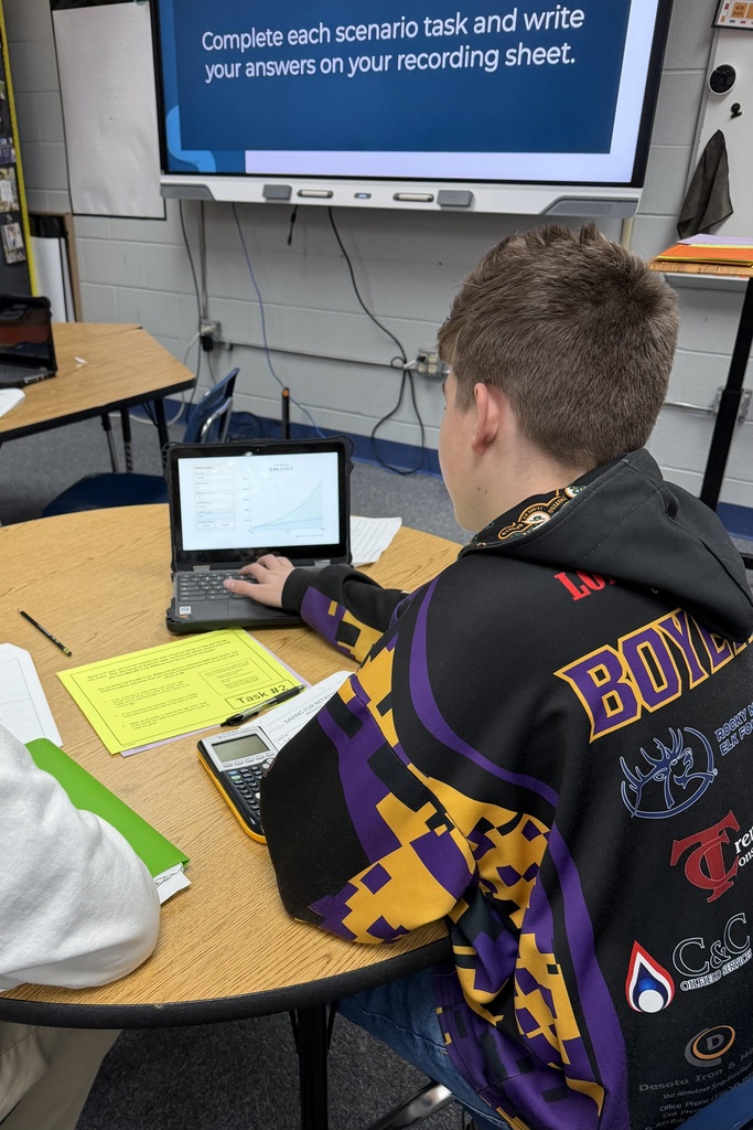 Financial Literacy students using a compound growth calculator. 