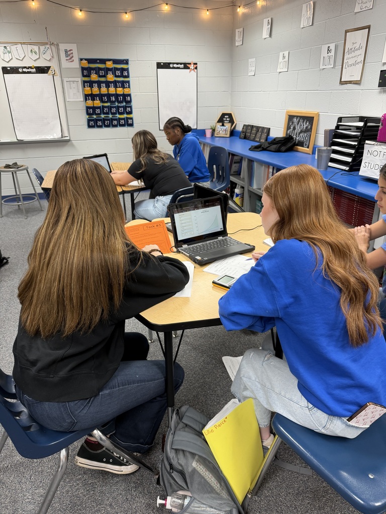 Financial Literacy students using a compound growth calculator. 