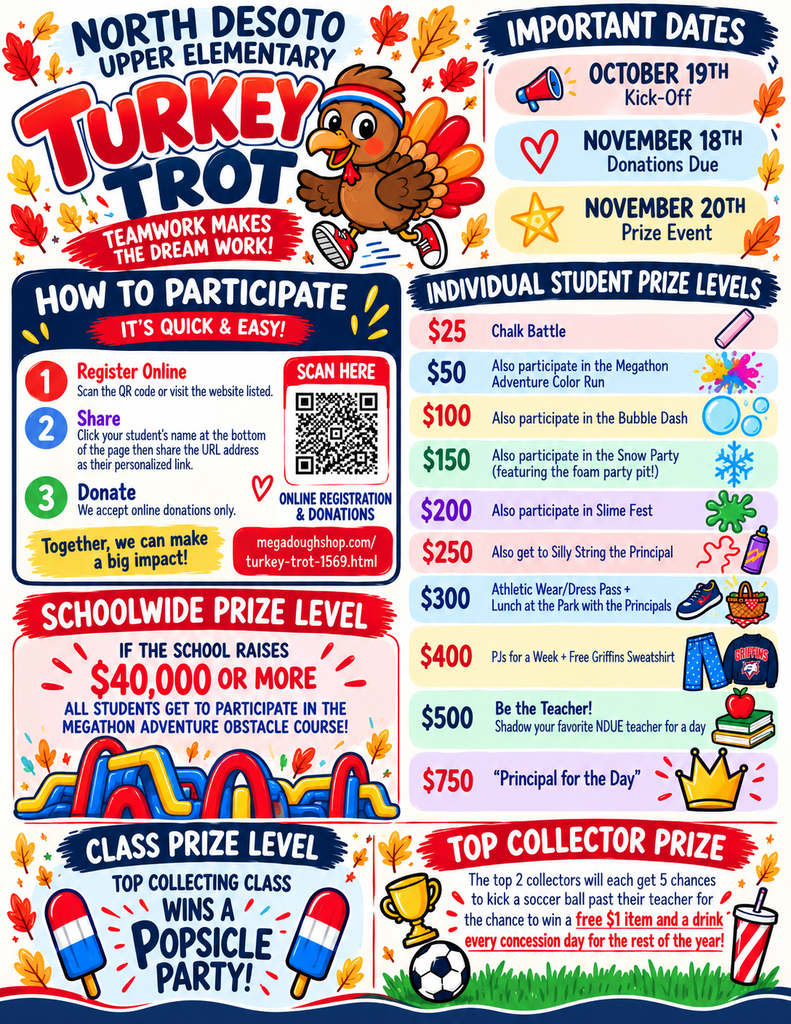 Graphic poster with text and QR code. The top displays the event name and dates. Below are steps for participation and prizes.