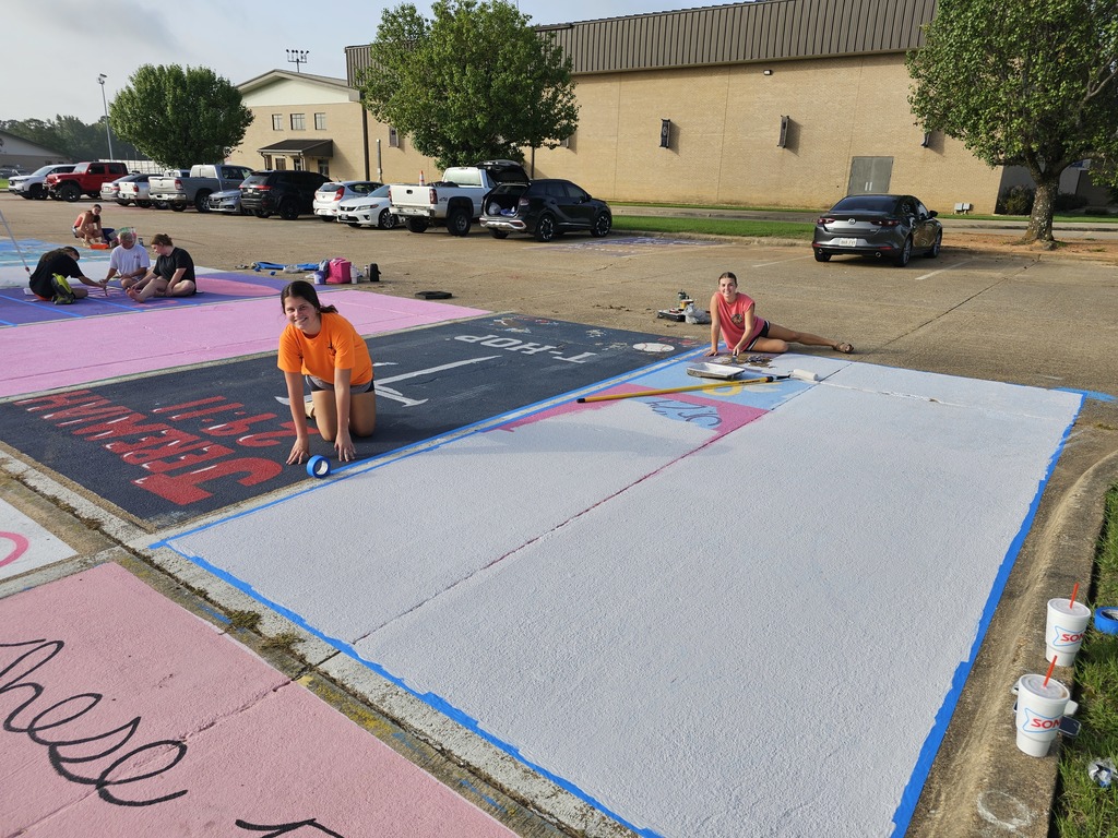 Beat the heat, paint the lot! ☀️🎨 The Class of 2025 is already hard at work making their mark on North DeSoto High School! These early birds are out in full force, transforming their parking spots into creative masterpieces. We can’t wait to see the finished products!
Students report back to school on August 8th!
#NDHS25 #seniorparkingspots