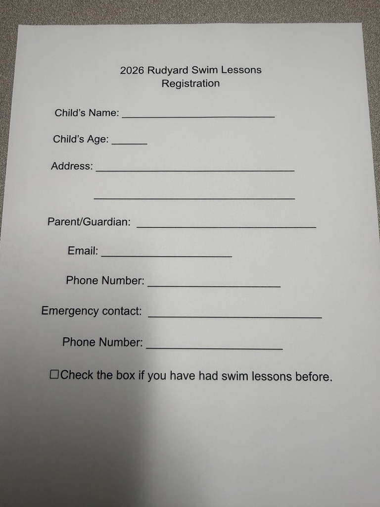 Swim lessons registration form.
